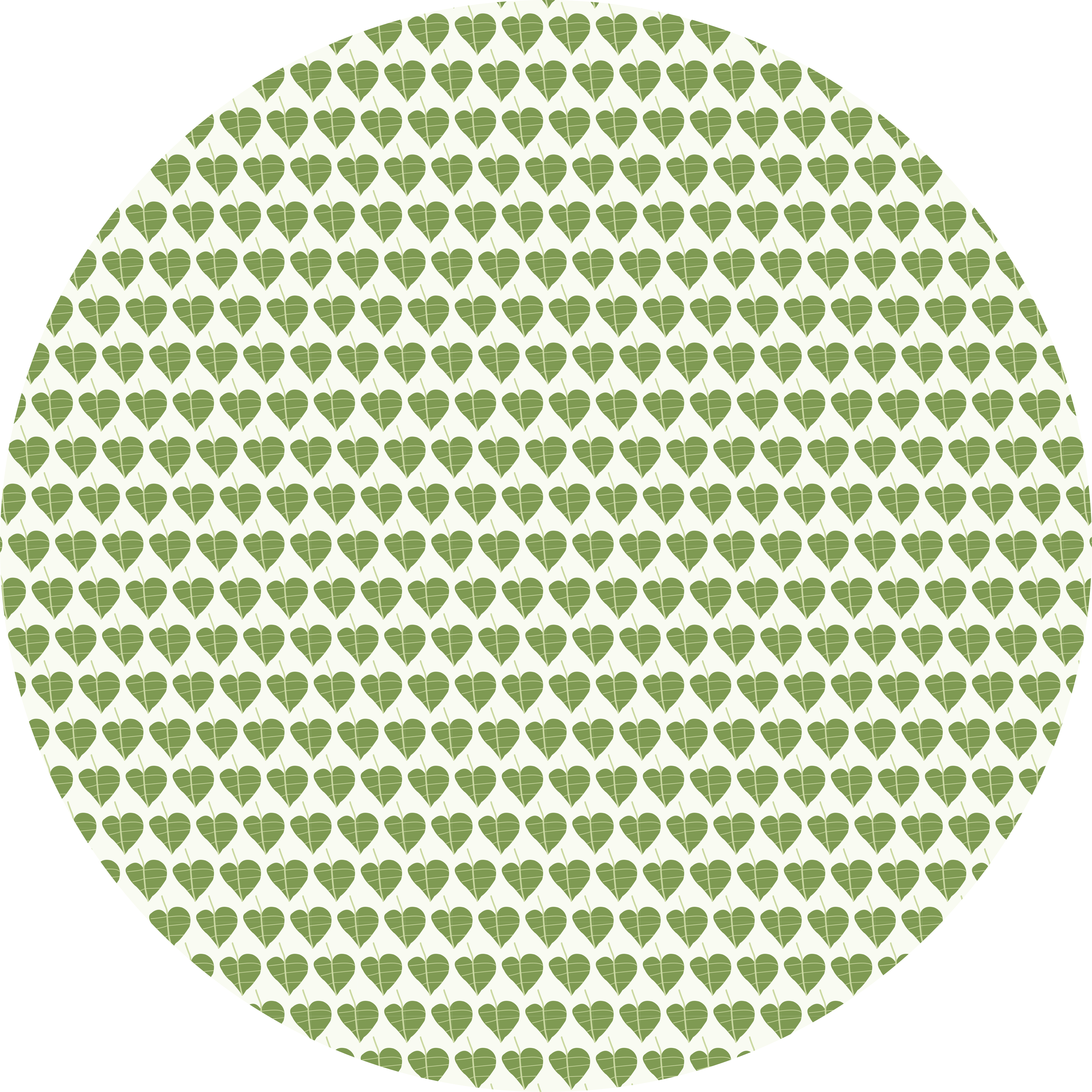 Leafy Heart Pattern circular vinyl carpet - TenStickers