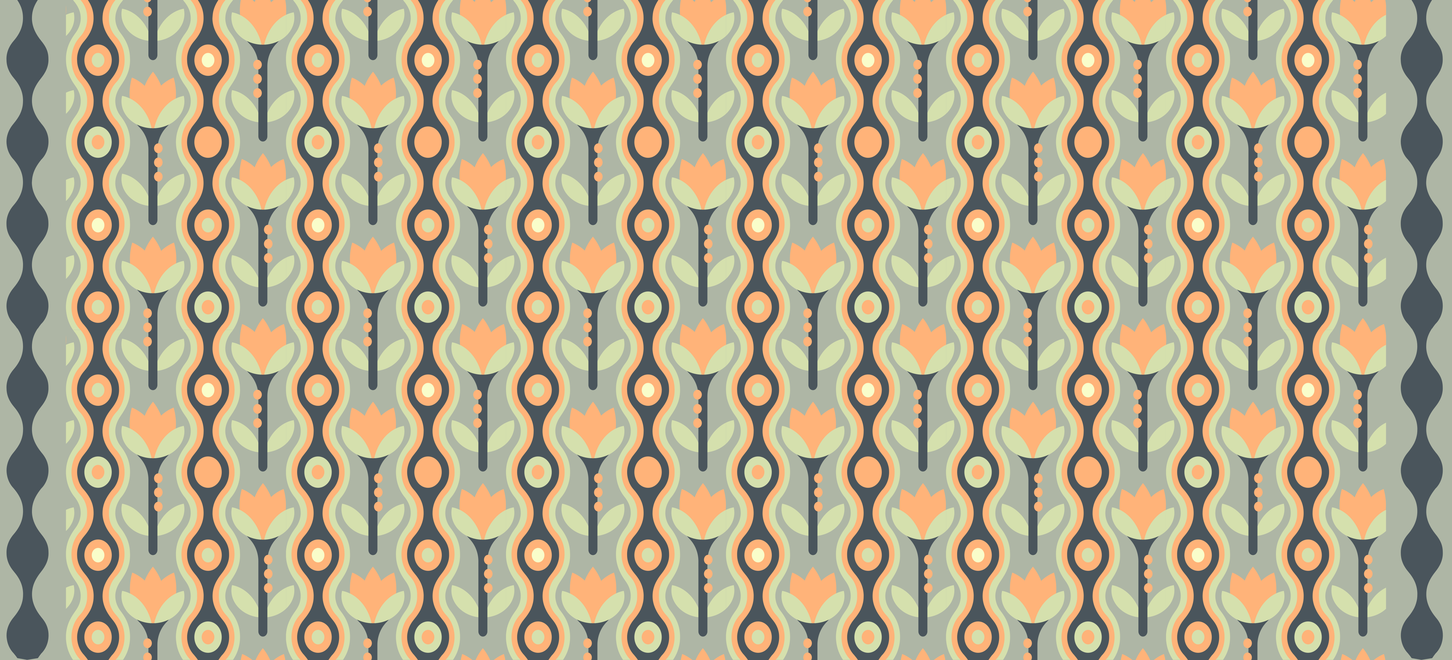 Stylized Floral Pattern teen vinyl carpet - TenStickers