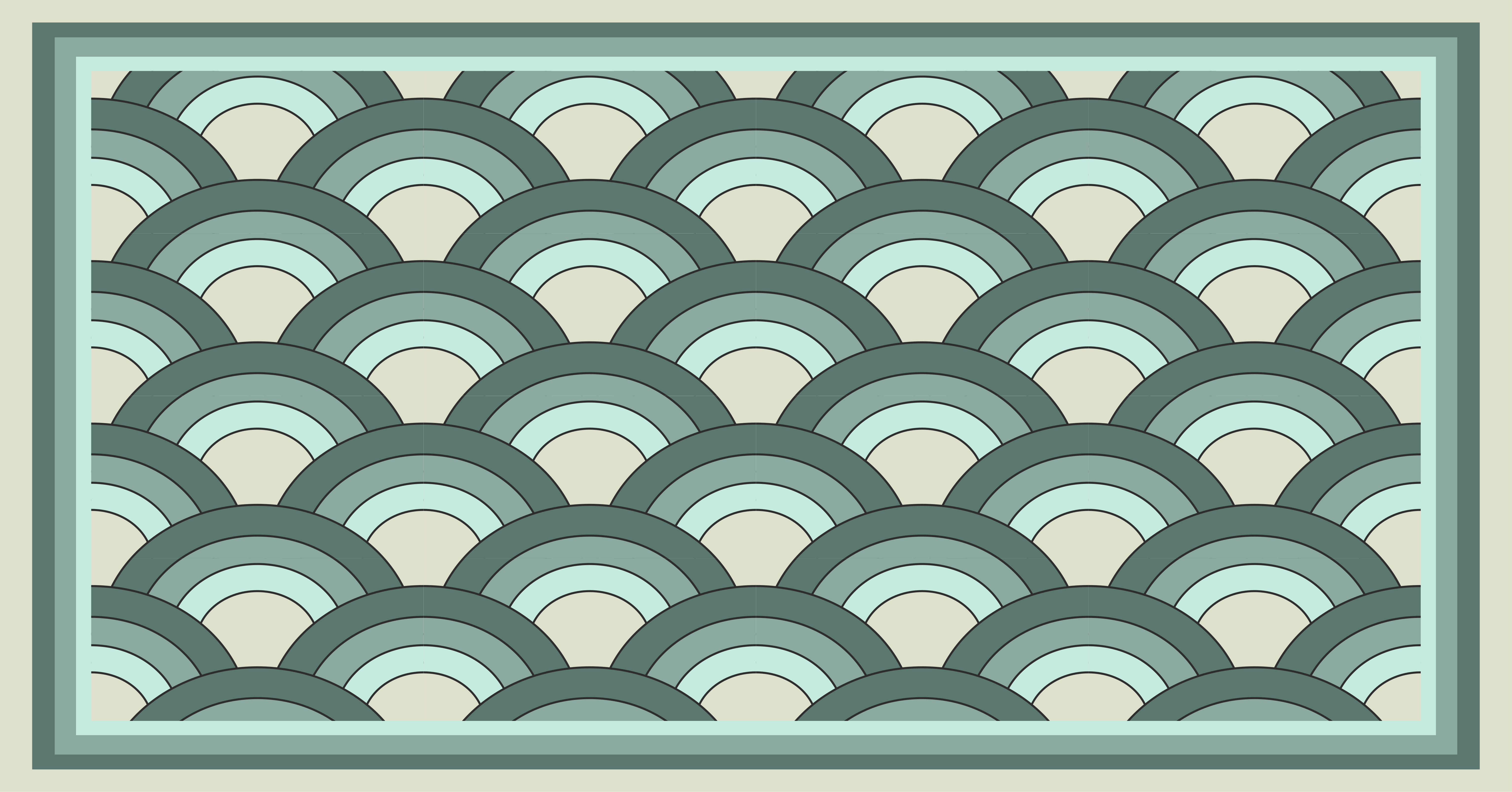 Stylish Geometric Waves mosaic vinyl carpet - TenStickers