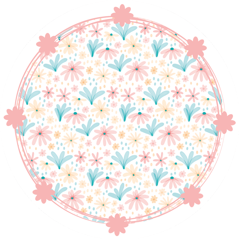 Gentle Bloom Motif floral vinyl carpet - TenStickers