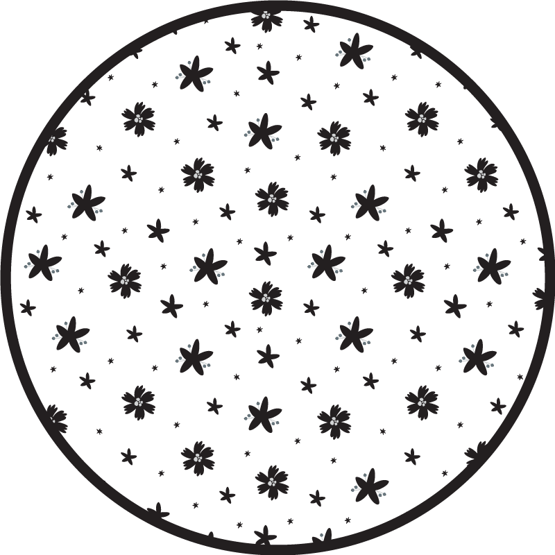 Floral star pattern floral vinyl carpet - TenStickers