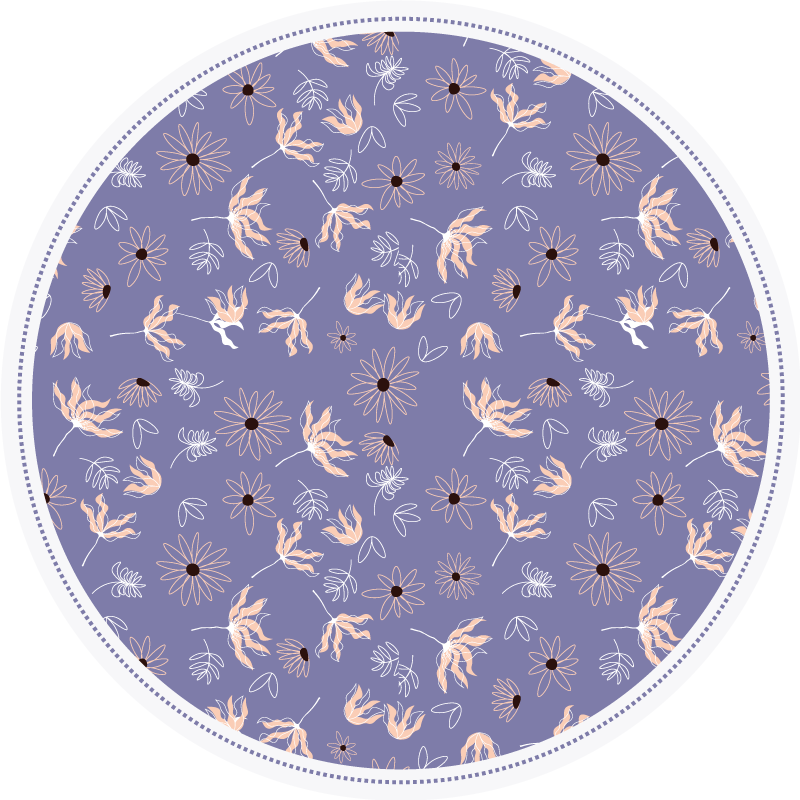 Floral vinyl carpet in purple floral pattern - TenStickers