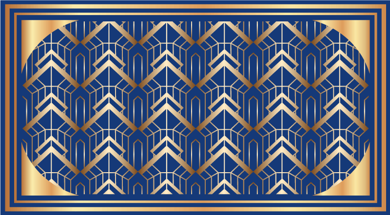 Navy Geometric Shapes modern vinyl carpet - TenStickers