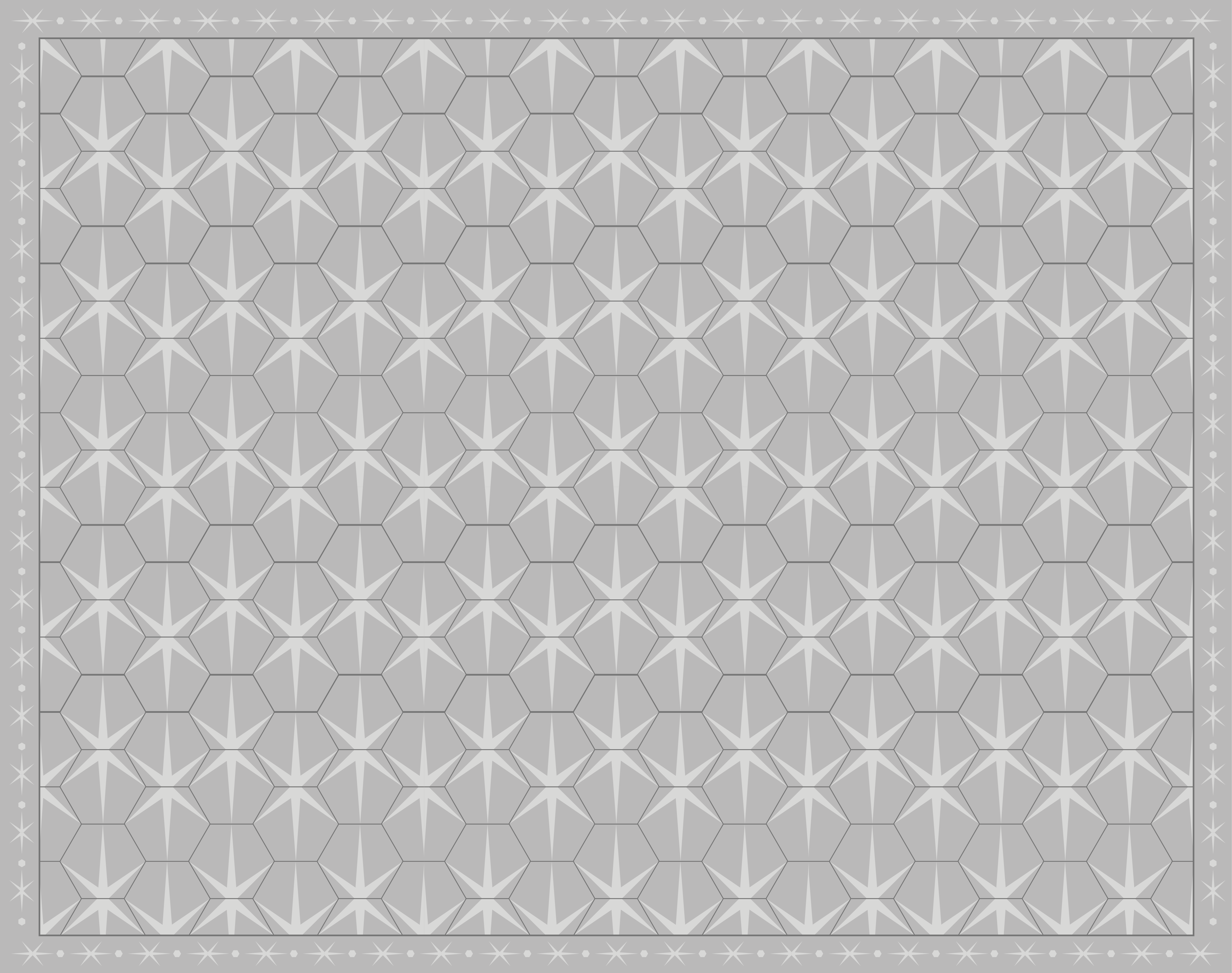Hexagonal star pattern grey vinyl carpet - TenStickers