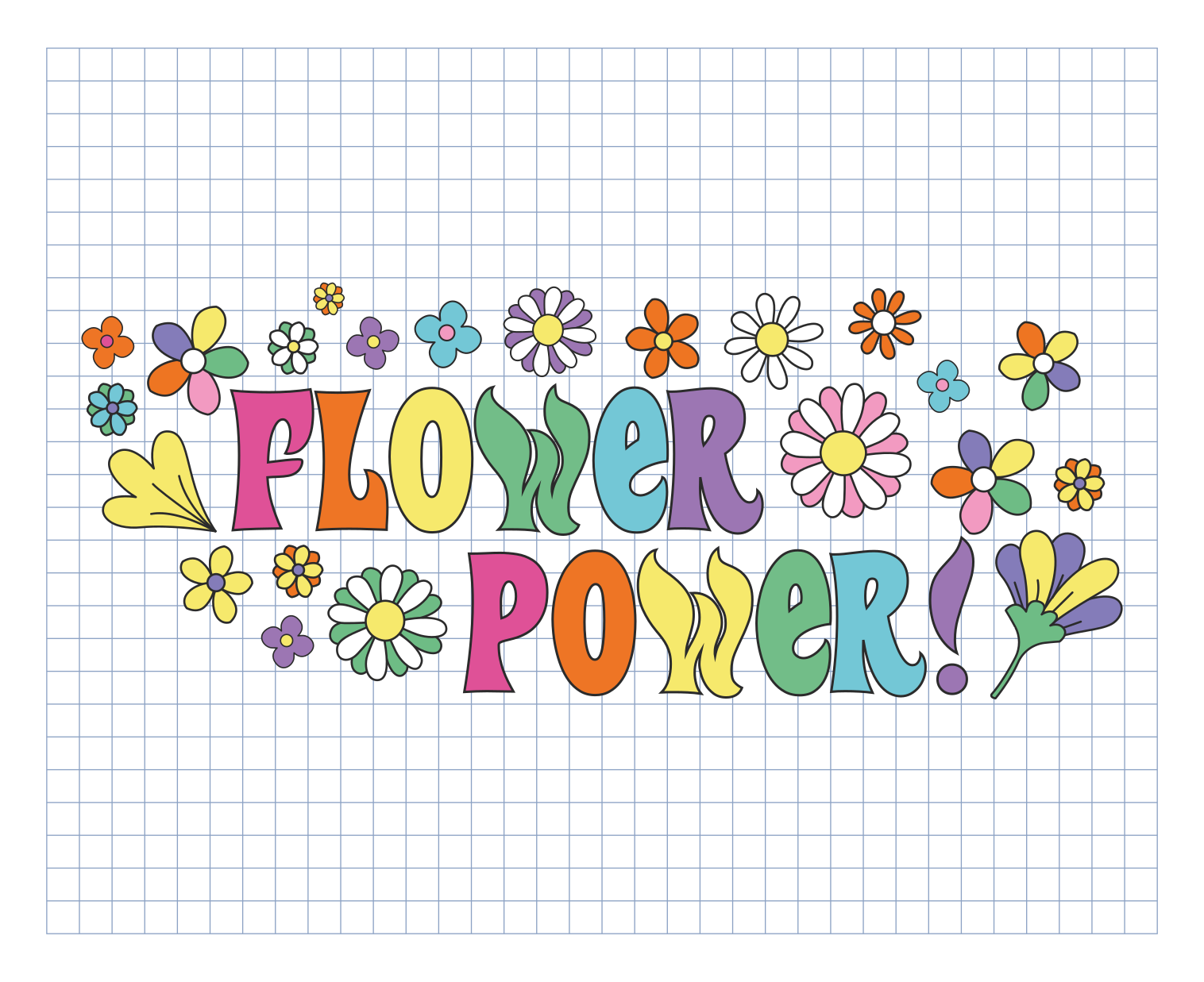 Flower Power Design floral vinyl carpet - TenStickers