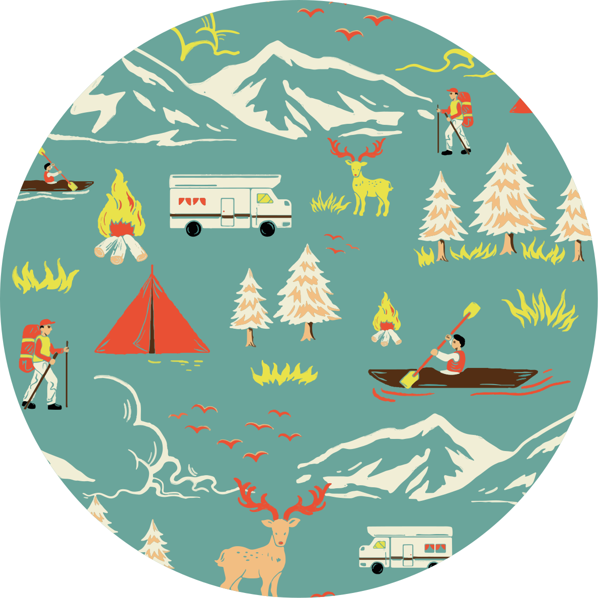 Outdoor Adventure nature vinyl carpet - TenStickers