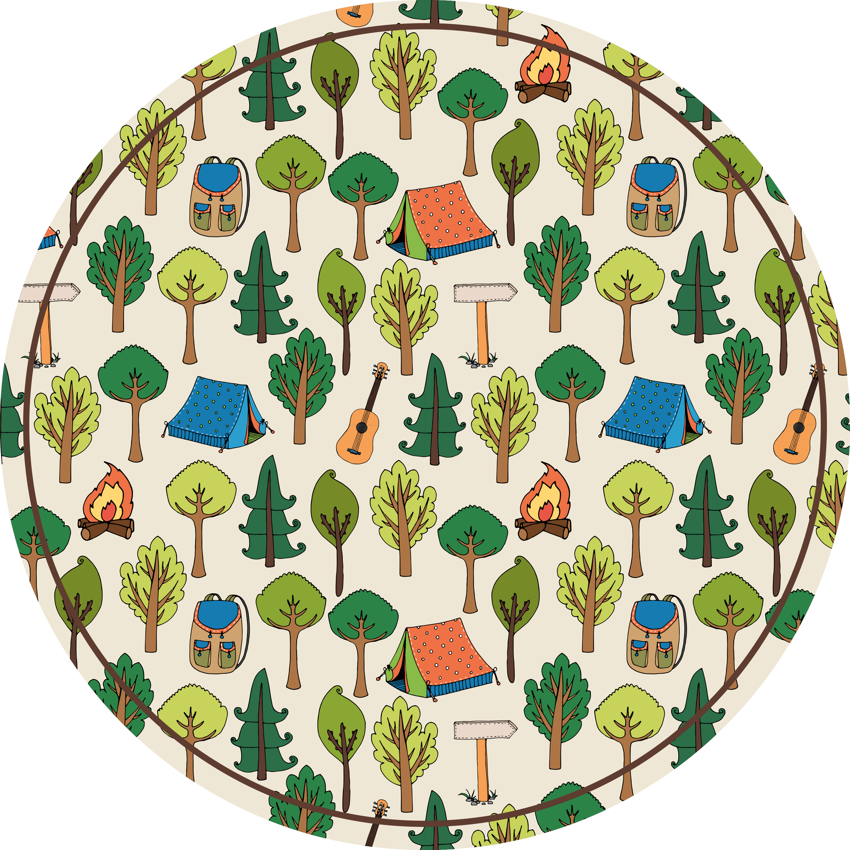 Camping adventure scene kids vinyl carpet - TenStickers