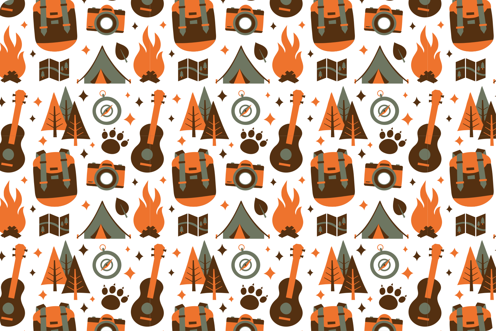Adventure Camping Icons kids vinyl carpet - TenStickers