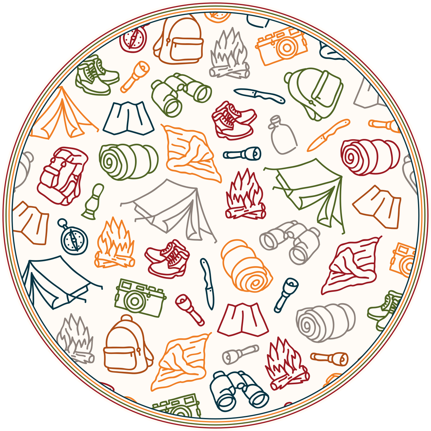 Adventure gear icons kids vinyl carpet - TenStickers