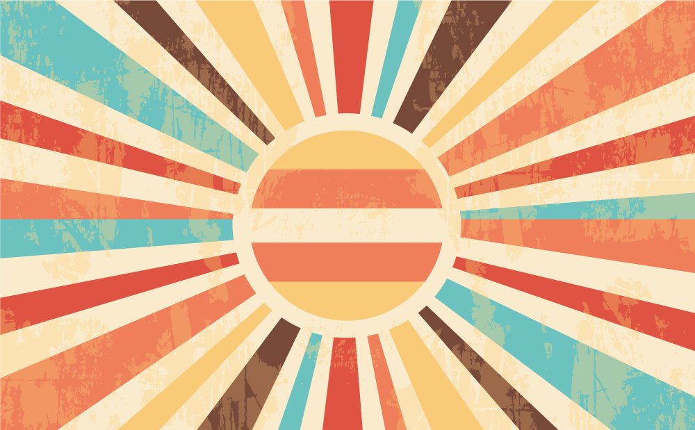 Sunrise Color Burst vintage vinyl carpet - TenStickers