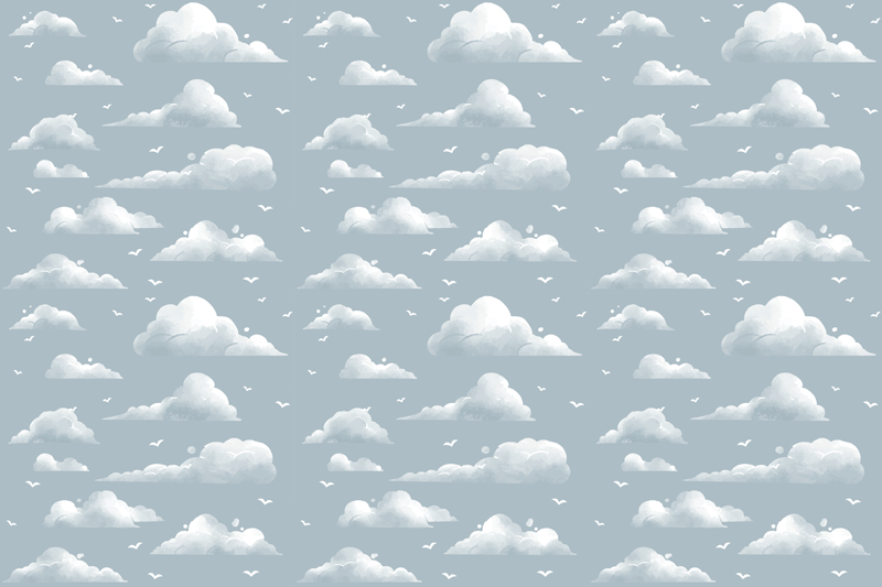Cloudy Sky Pattern nursery vinyl carpet - TenStickers