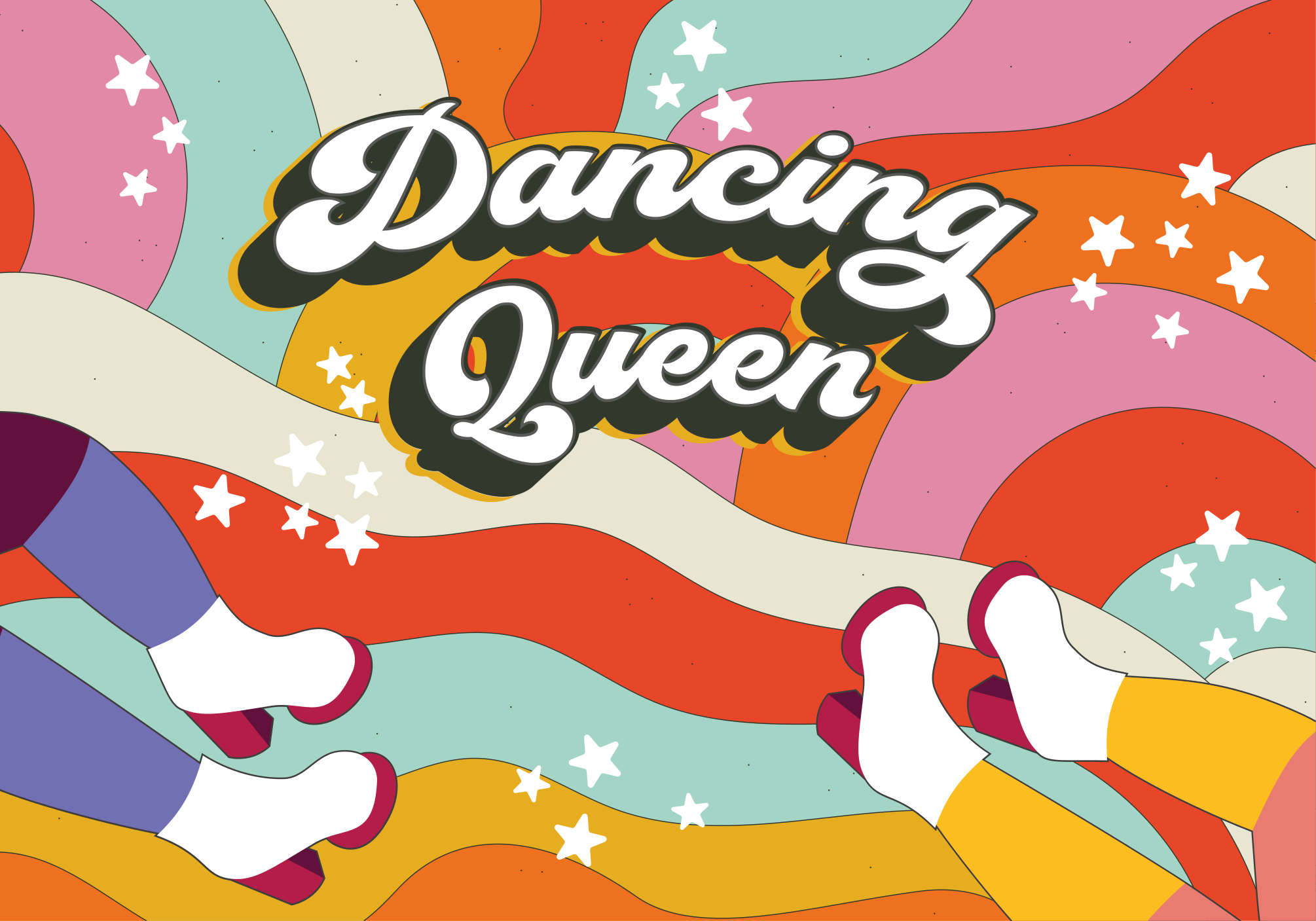 Dancing queen pattern kids vinyl carpet - TenStickers