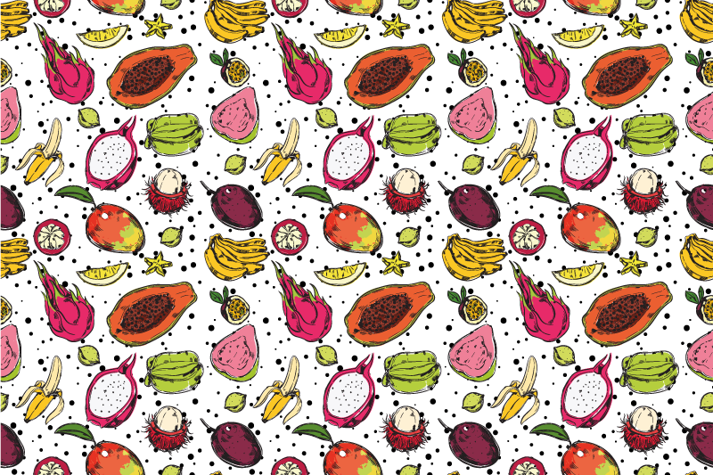 TROPICAL FRUIT PATTERN floral vinyl carpet - TenStickers