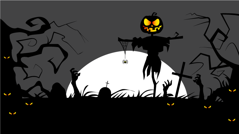 Eerie cemetery Setting halloween vinyl carpet - TenStickers