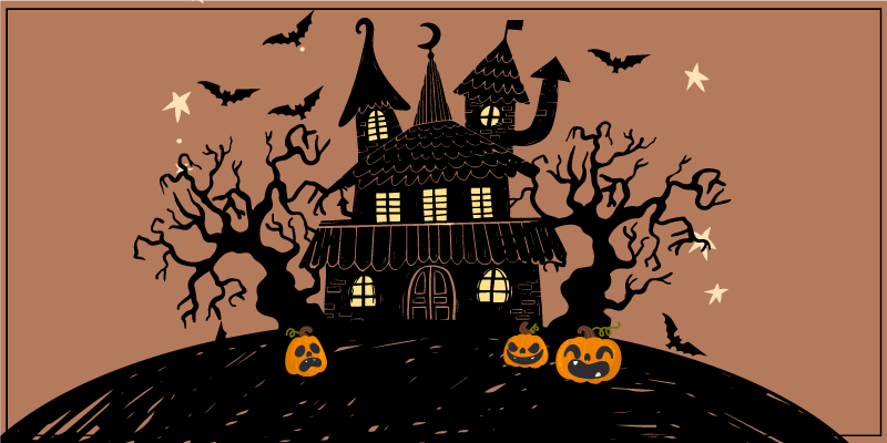 Haunted House Scene halloween vinyl carpet - TenStickers
