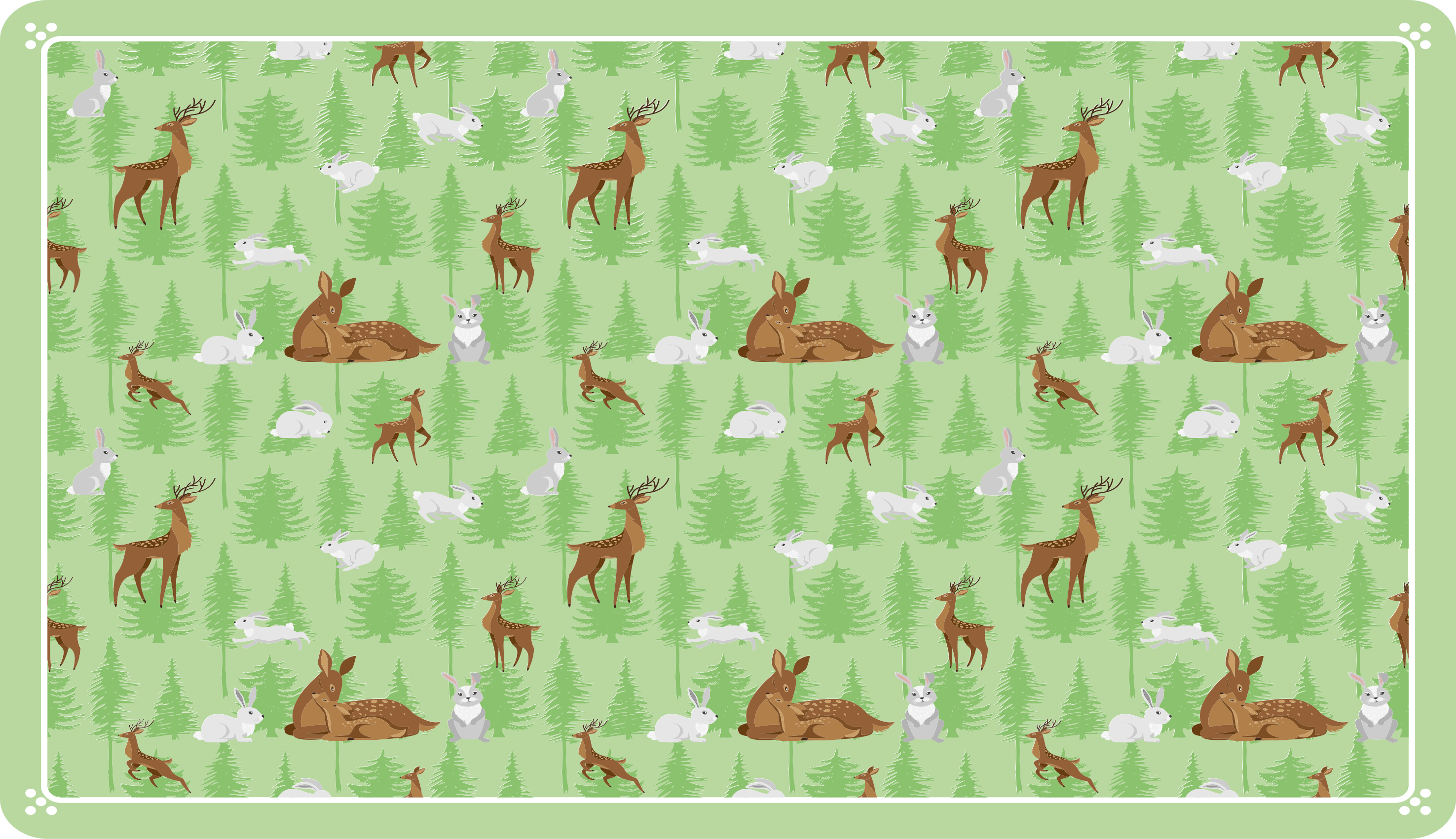 Green forest creatures animal vinyl carpet - TenStickers