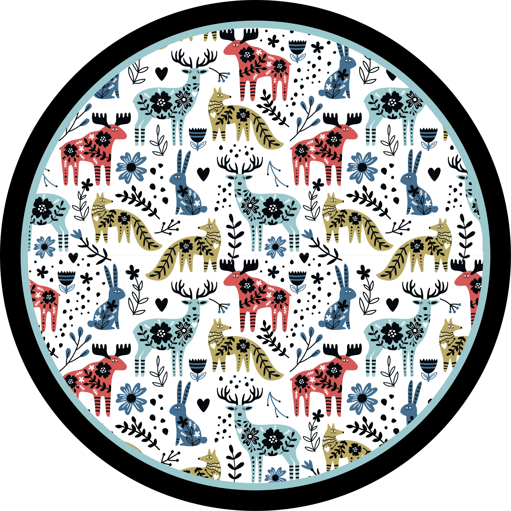 Colorful Animal Patterns nursery vinyl carpet - TenStickers