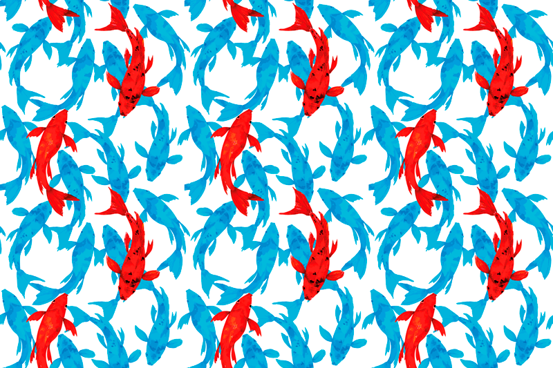 Colorful Koi Fish bathroom vinyl carpet - TenStickers