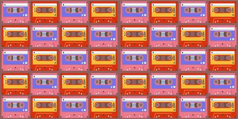 Retro cassette tapes vintage vinyl carpet - TenStickers