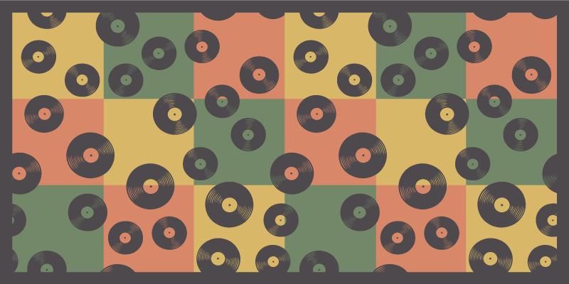Mosaic vinyl carpet colorful vinyl records - TenStickers
