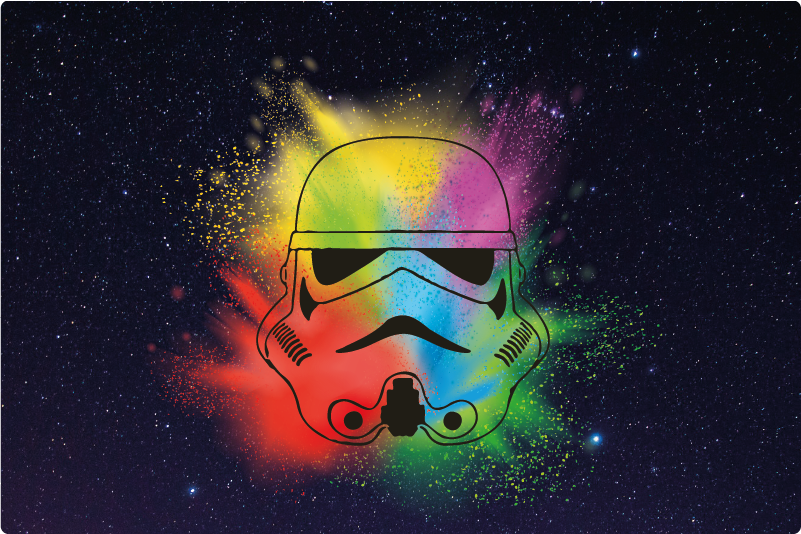 Colorful Stormtrooper Face kids vinyl carpet - TenStickers