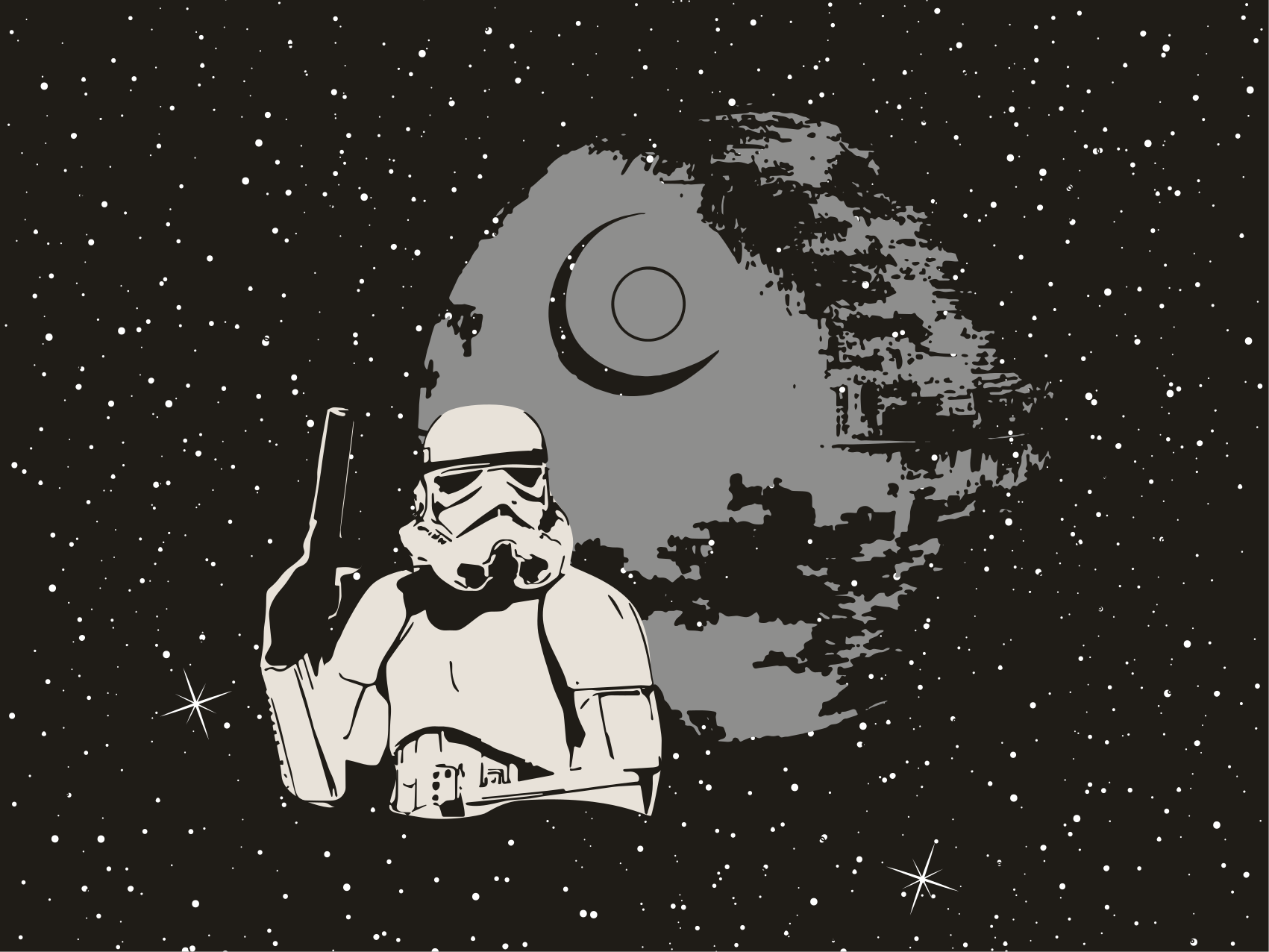 Space Stormtrooper Scene kids vinyl carpet - TenStickers