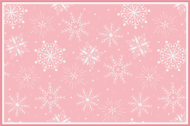 Pink Snowflake Motif Christmas vinyl carpet - TenStickers
