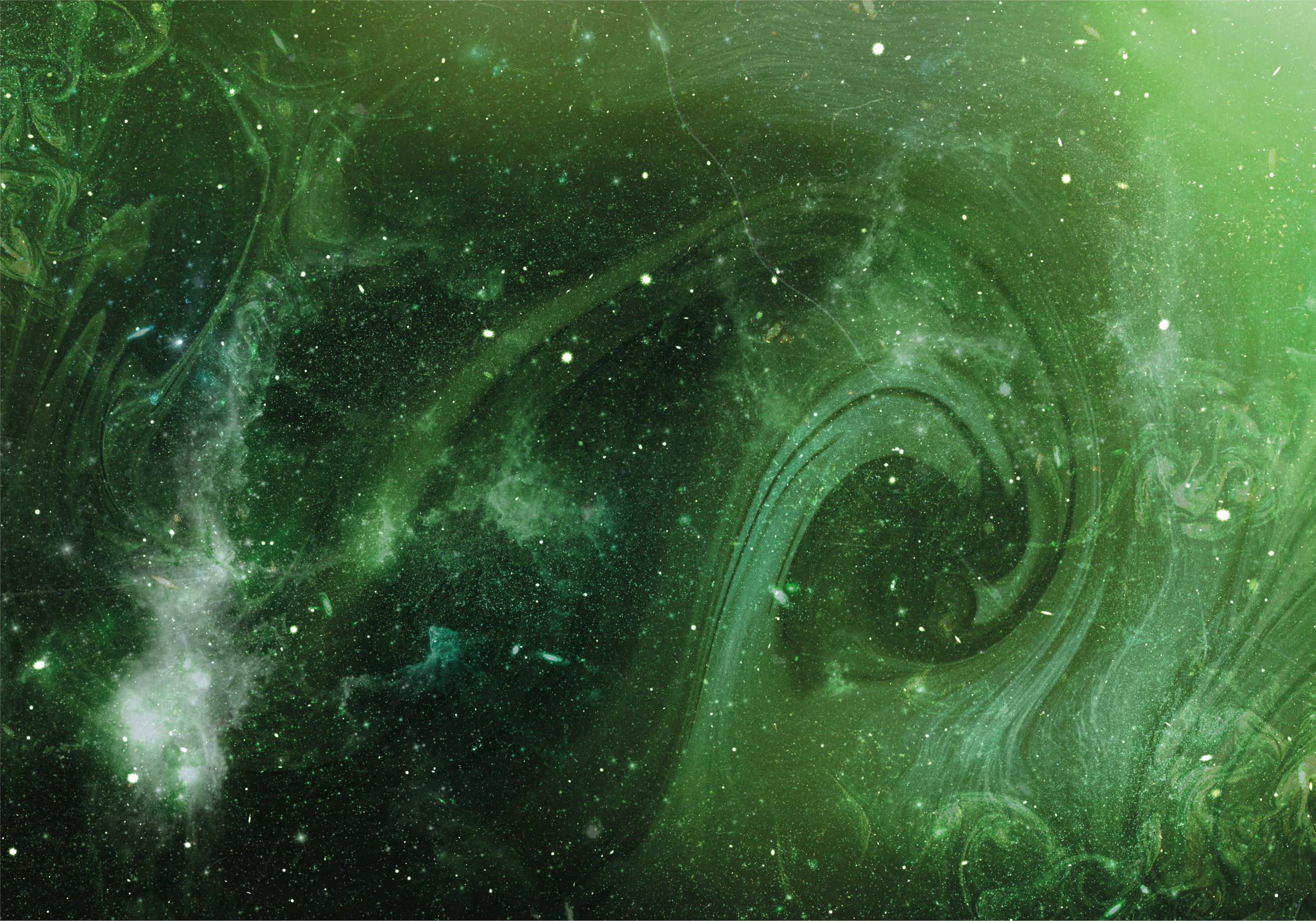 Cosmic green swirl star vinyl carpet - TenStickers