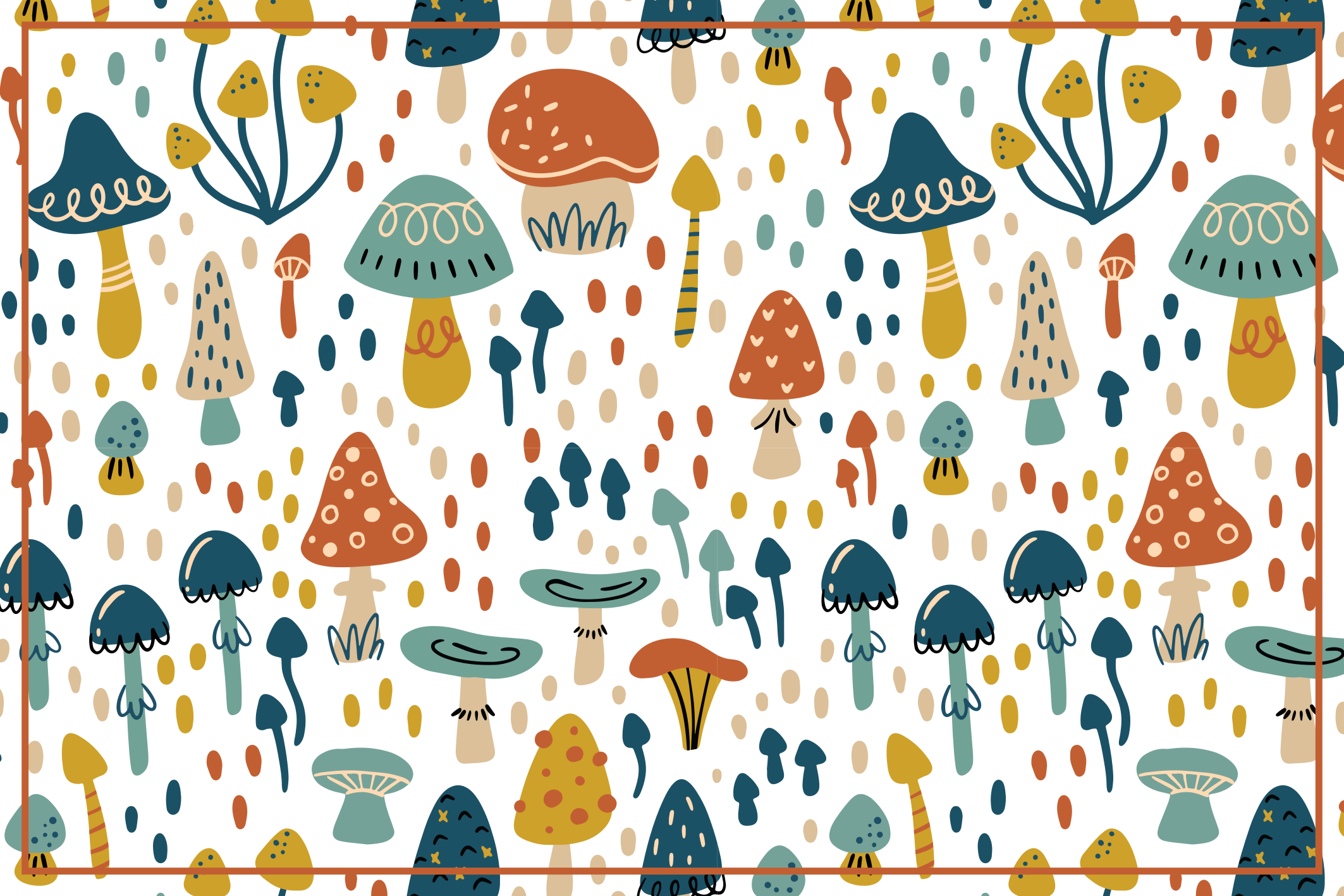 Colorful Mushroom Theme kids vinyl carpet - TenStickers