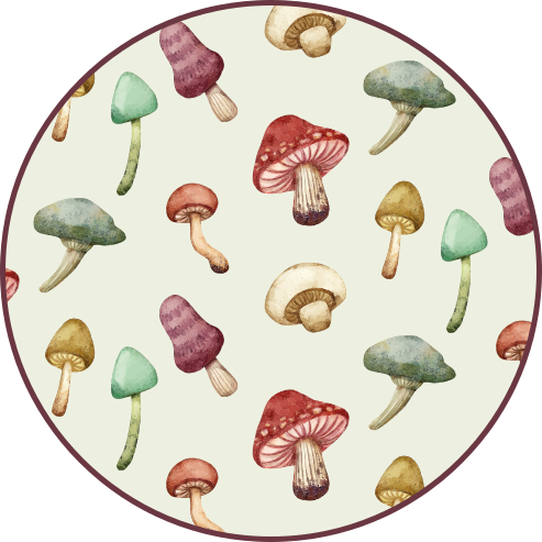Mushroom Illustrations nature vinyl carpet - TenStickers