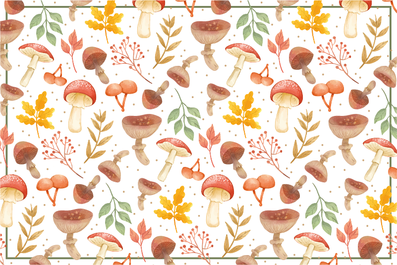 Colorful Mushroom Elements nature vinyl carpet - TenStickers