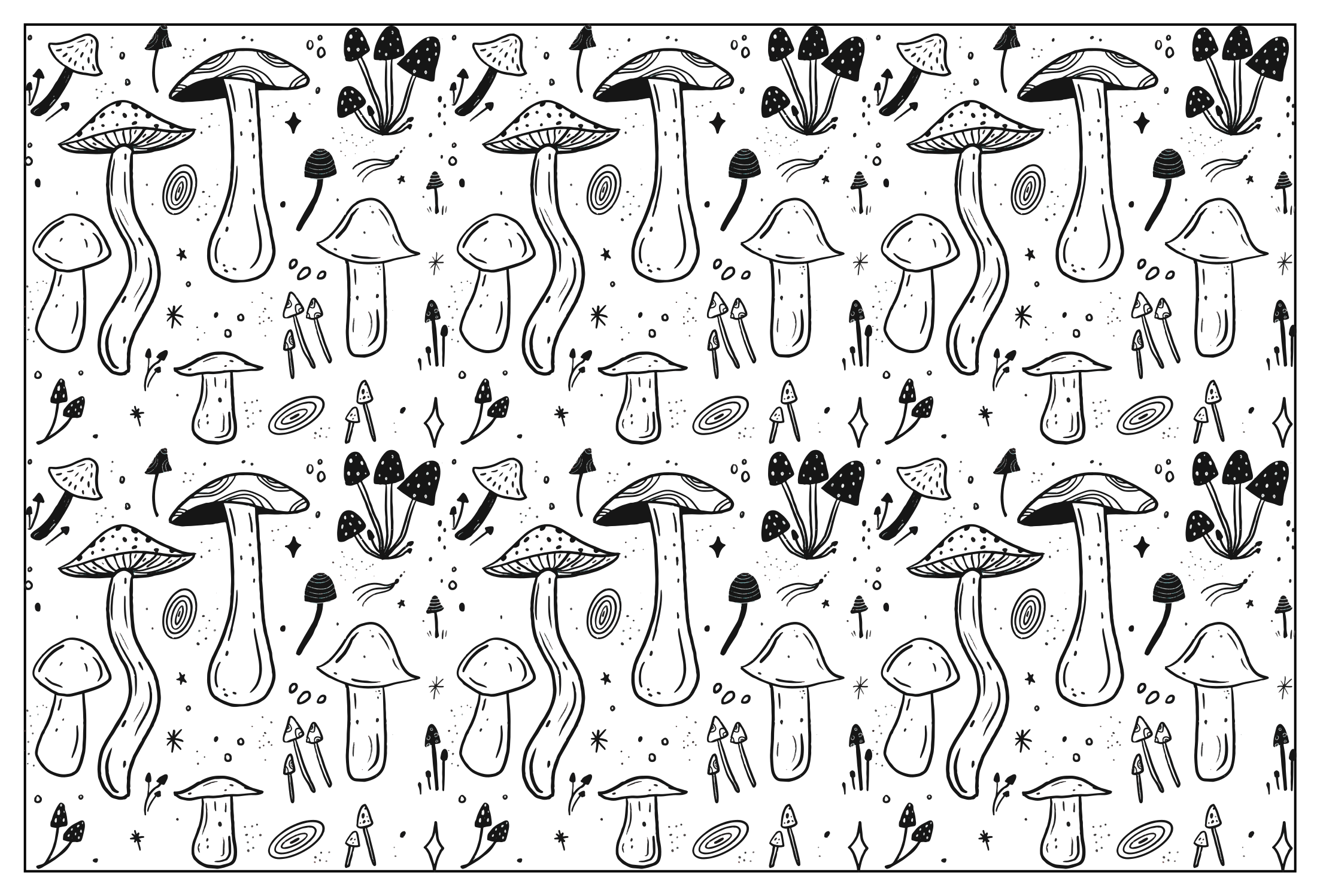 Mushroom Whimsy nature vinyl carpet - TenStickers