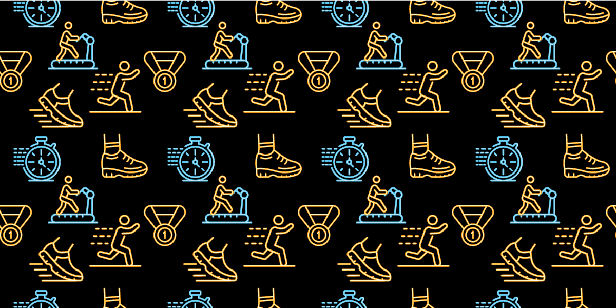 Fitness icons pattern teen vinyl carpet - TenStickers