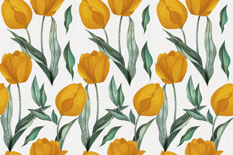 Bright Yellow Tulips floral vinyl carpet - TenStickers