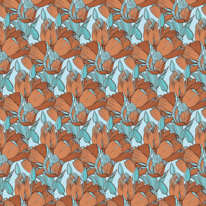 Floral Blossom Scheme kids vinyl carpet - TenStickers