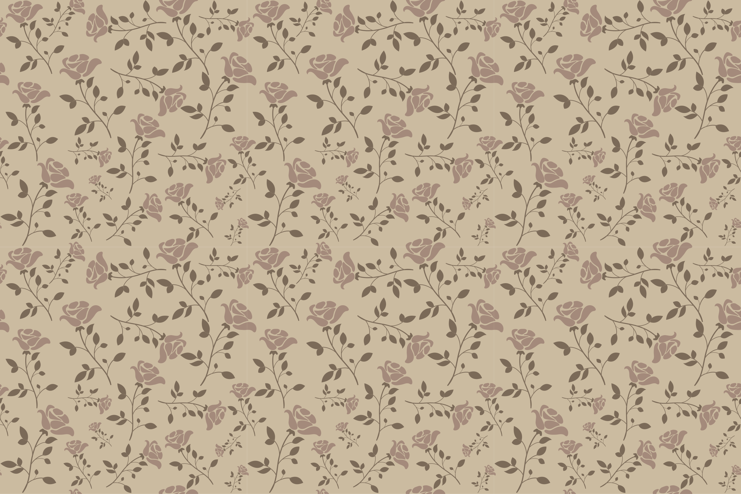 Delicate Botanical Element floral vinyl carpet - TenStickers