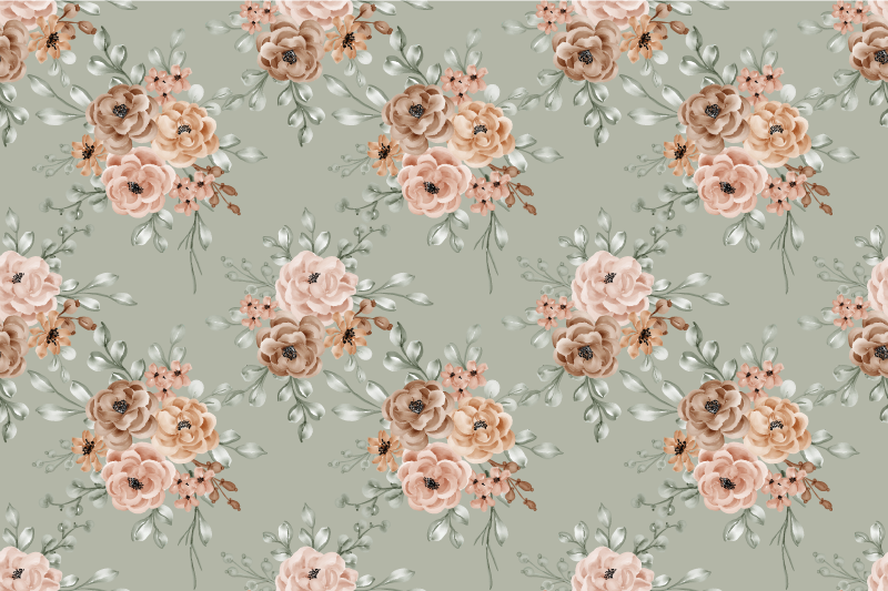 Pastel colors Pattern floral vinyl carpet - TenStickers