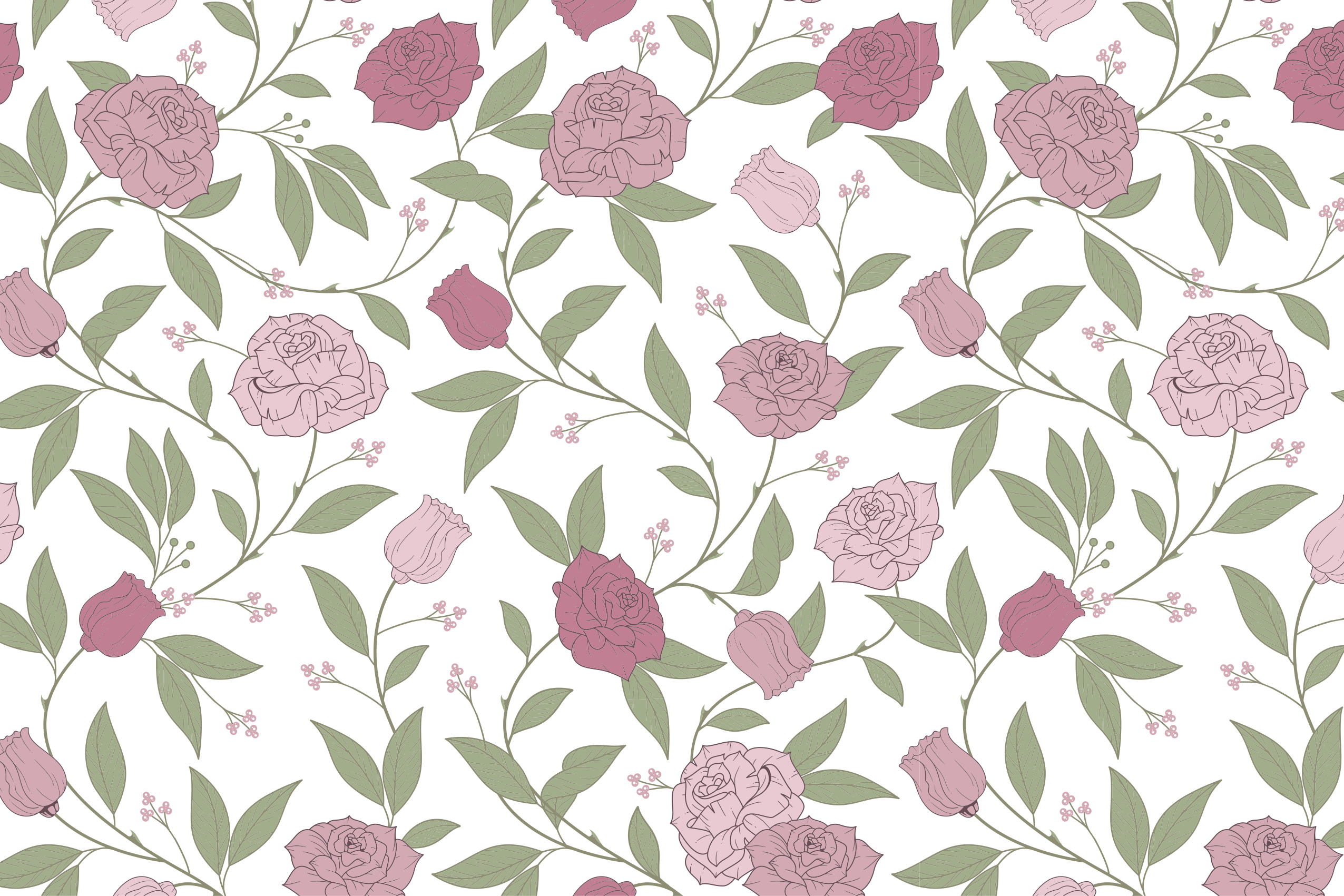 Elegant garden pattern floral vinyl carpet - TenStickers