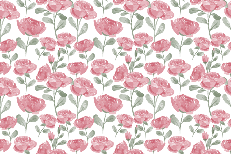 Poppies botanical motif floral vinyl carpet - TenStickers