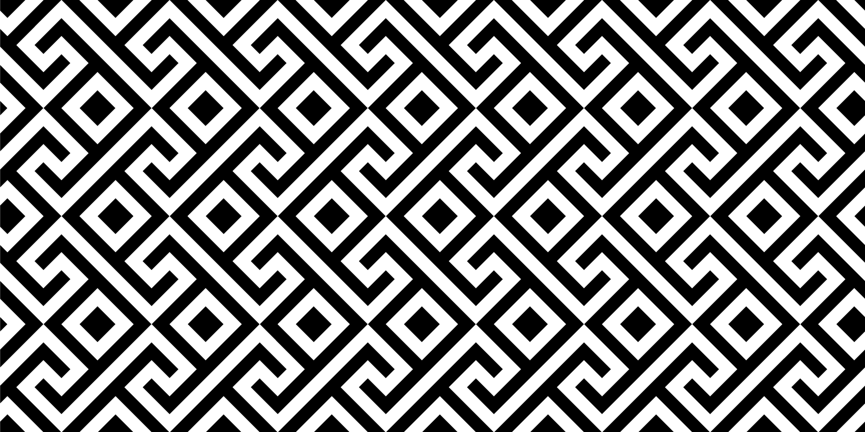 Bold black and white pattern geometric vinyl carpet - TenStickers