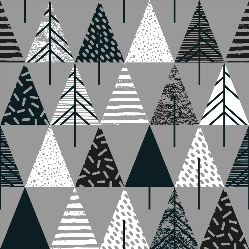 Stylised pine pattern nordic vinyl carpet - TenStickers