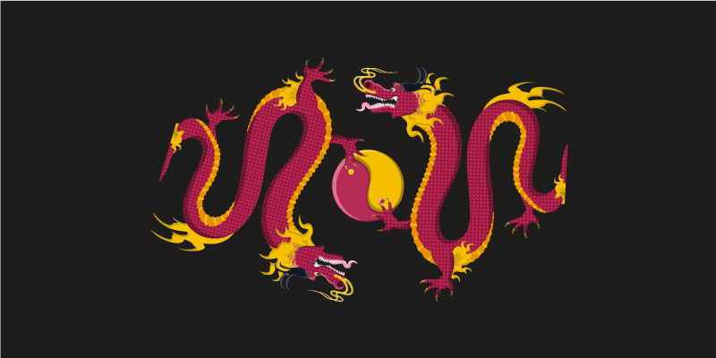 Dragon symbolism ethnic vinyl carpet - TenStickers