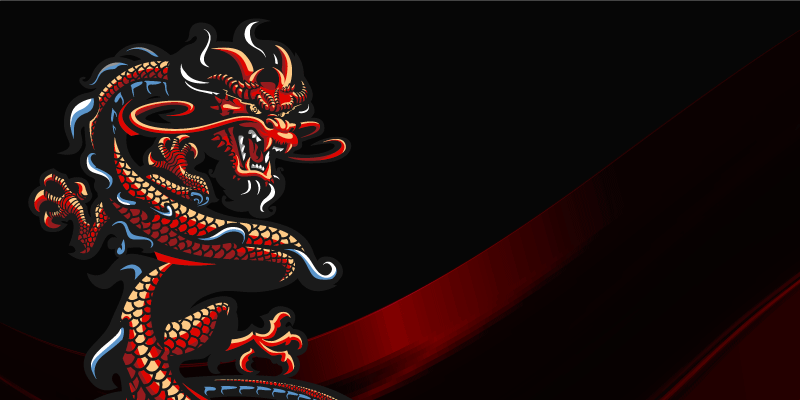 Dragon Illustration teen vinyl carpet - TenStickers