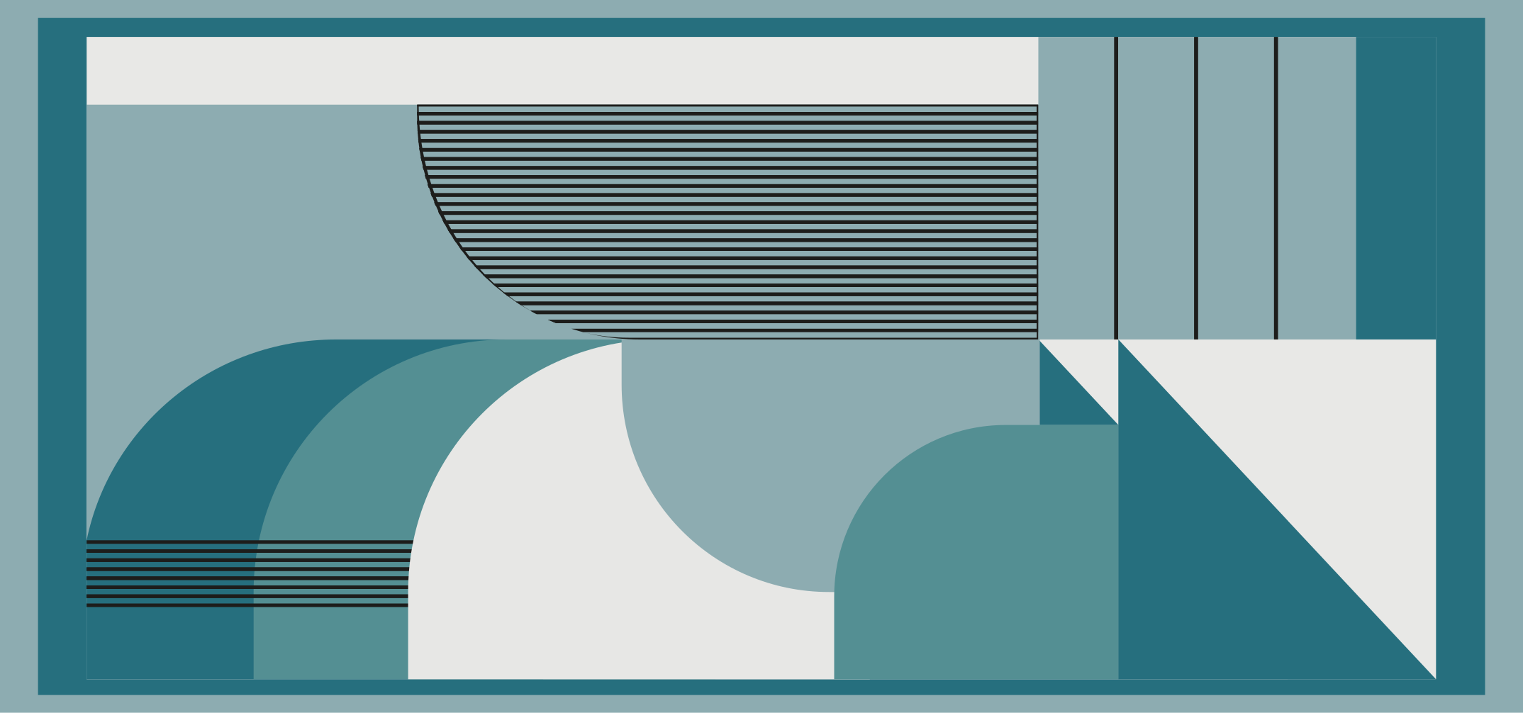 Blue abstract geometric shapes modern vinyl carpet - TenStickers