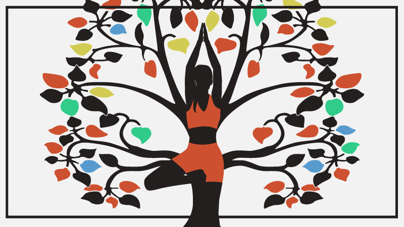 Woman tree nature vinyl carpet - TenStickers