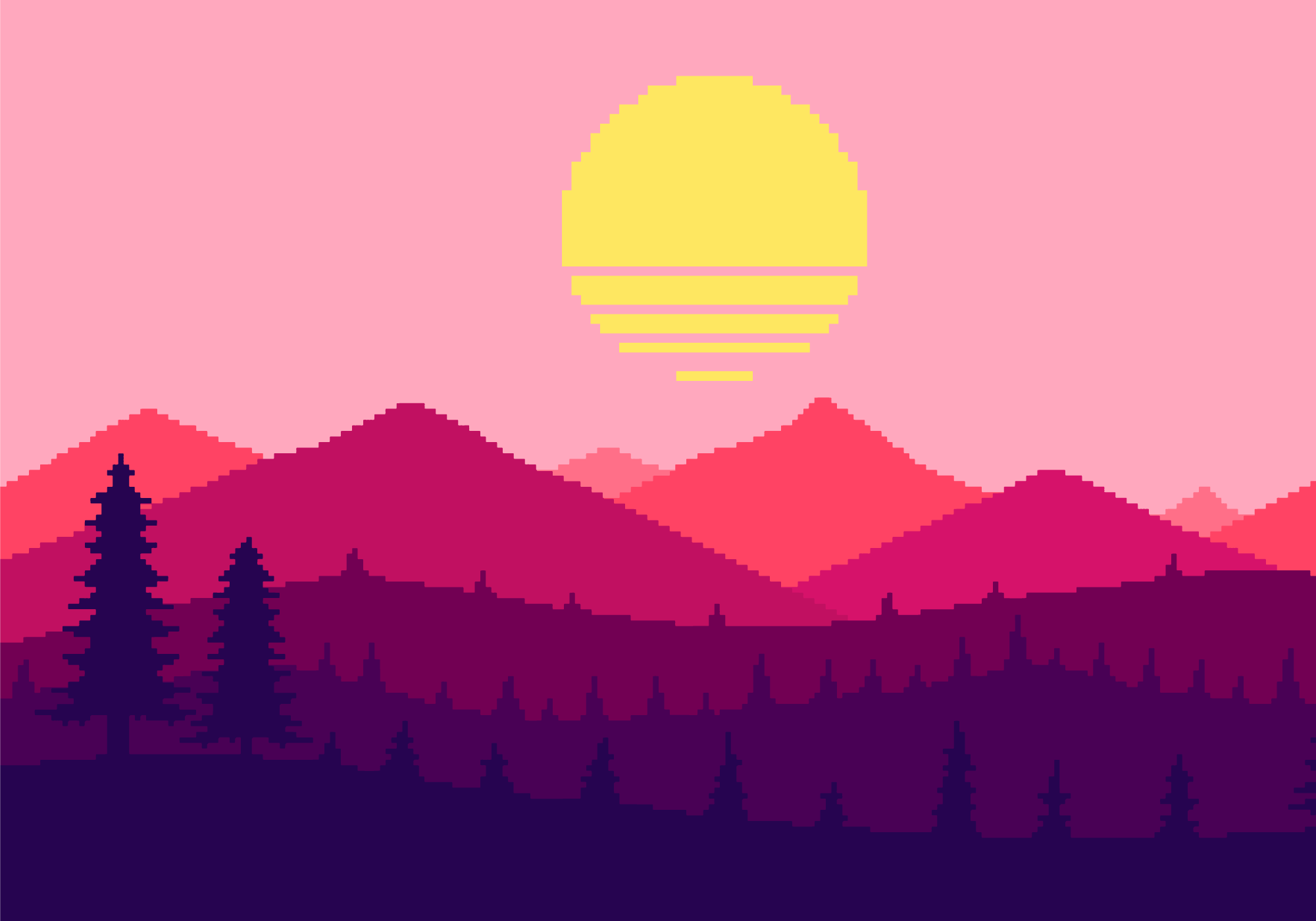 Sunset mountain view nature vinyl carpet - TenStickers