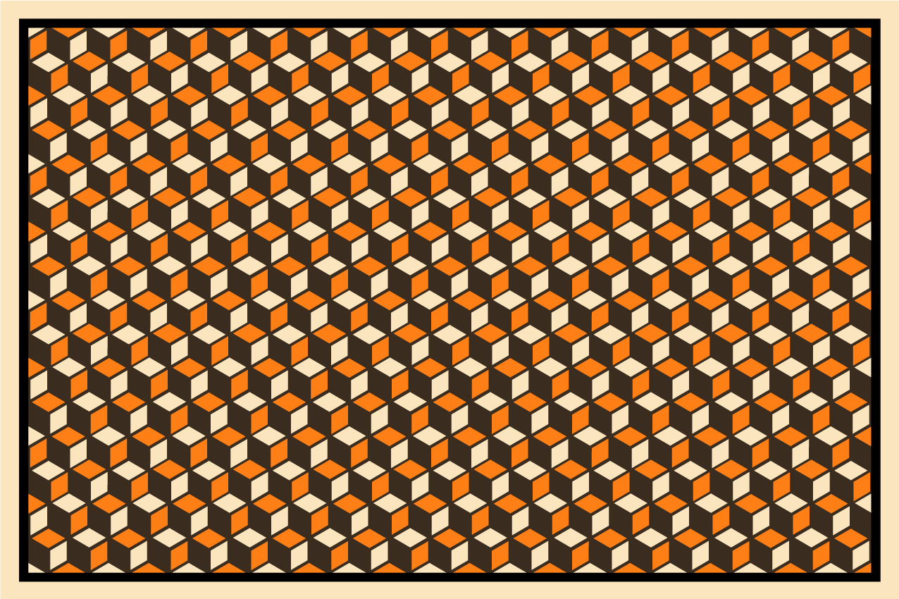 Vibrant Hexagonal Shapes geometric vinyl carpet - TenStickers