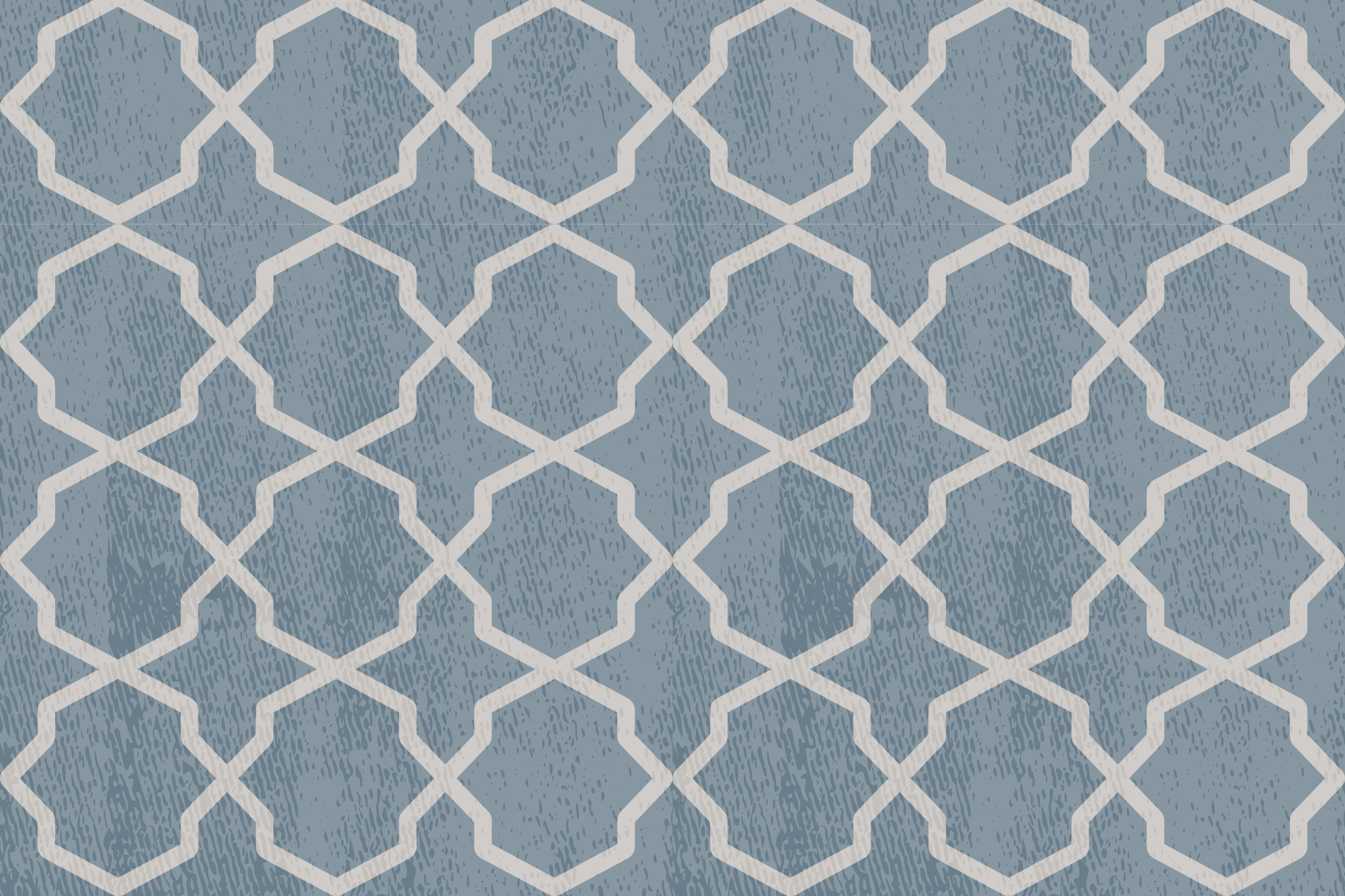 Geometric Blue Motif tile vinyl carpet - TenStickers