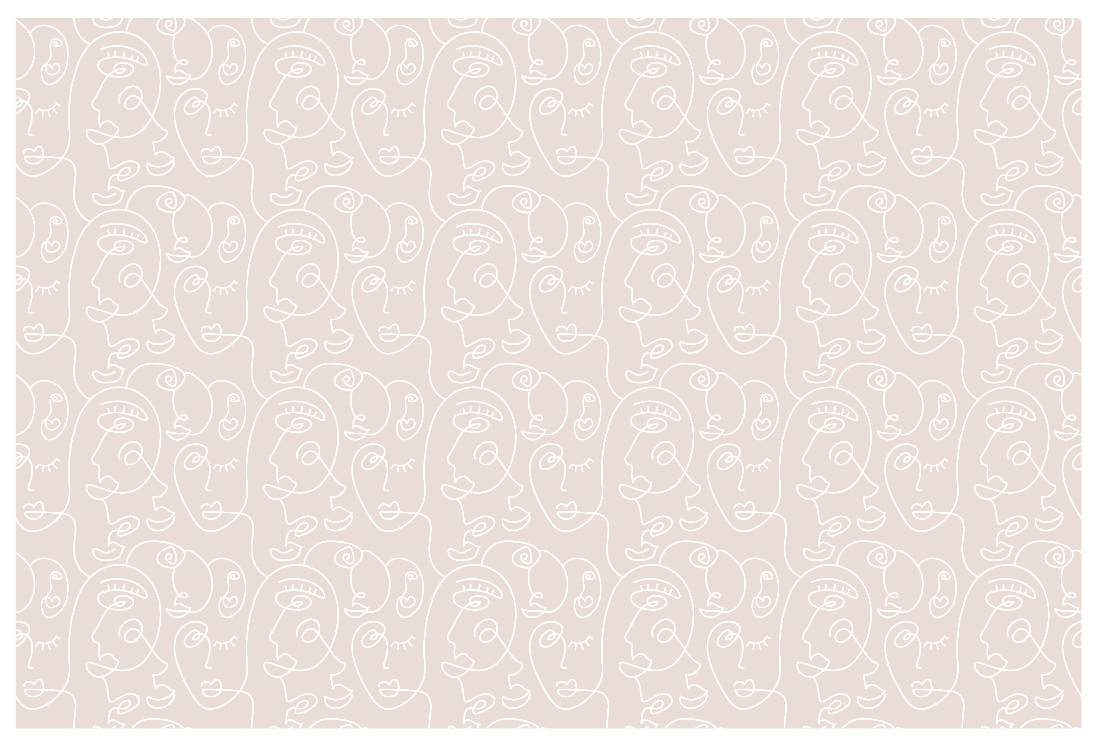 Minimalist Line Faces modern vinyl carpet - TenStickers