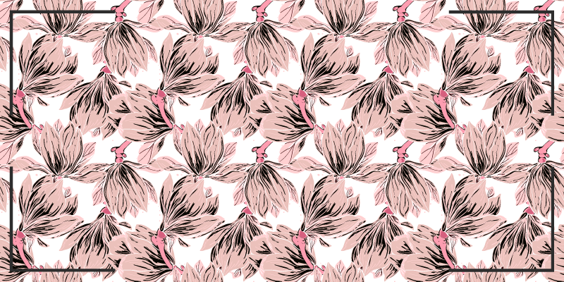 Blush Blossom Motif floral vinyl carpet - TenStickers